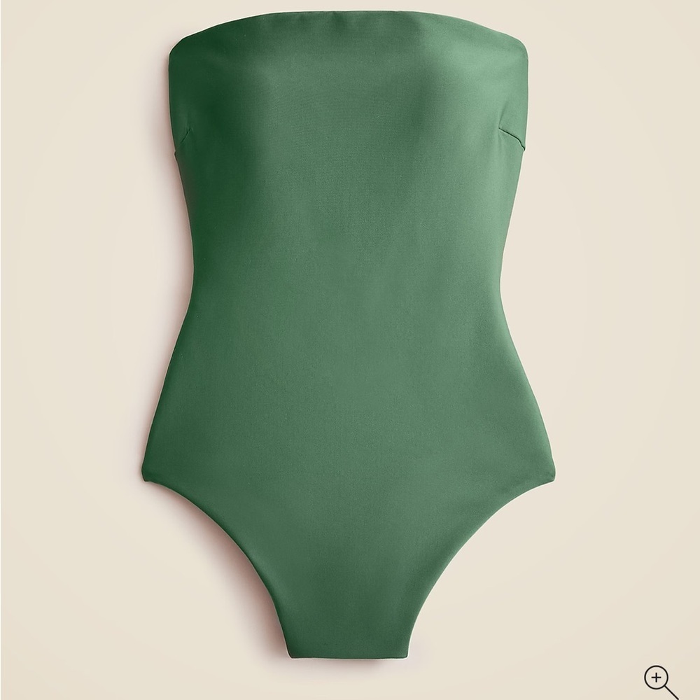 J Crew Gemma bandeau one piece swimsuit Classic Sculpt Green bathing suit 16 new - Picture 7 of 13